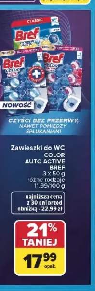 Zawieszki do WC Bref Color Auto Active 3-pak