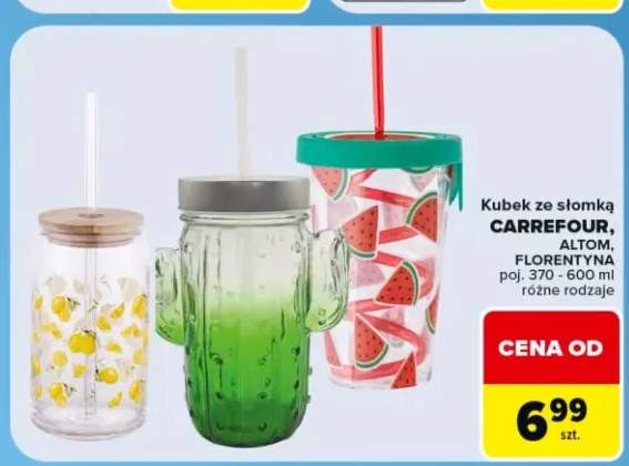 Kubek ze słomką Carrefour Altom Florentyna