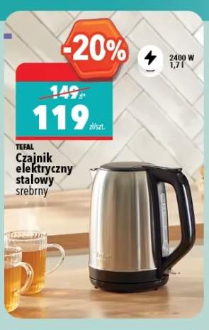 Czajnik elektryczny stalowy Tefal srebrny
