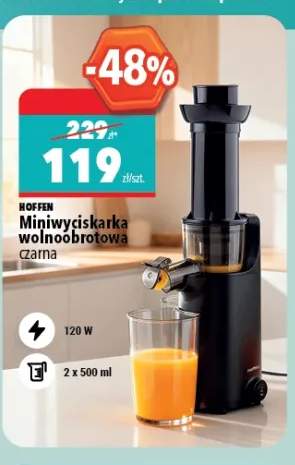 Miniwyciskarka wolnoobrotowa Hoffen czarna