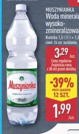 Woda mineralna wysoko-zmineralizowana Muszynianka