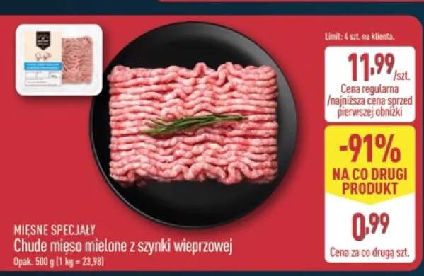 Chude mięso mielone z szynki wieprzowej Mięsne Specjały