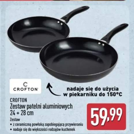 Zestaw patelni aluminiowych Crofton 2-pak 24 + 28 cm