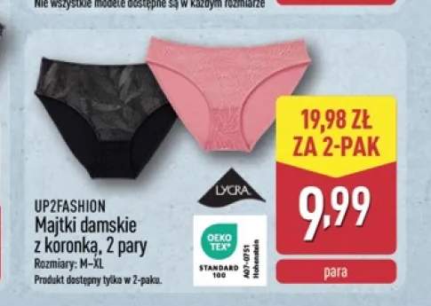 UP2FASHION Majtki damskie z koronką 2-pak