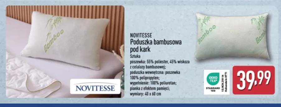 Poduszka bambusowa pod kark NOVITESSE