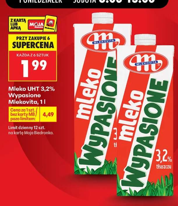 Mleko UHT 3,2% Wypasione Mlekovita