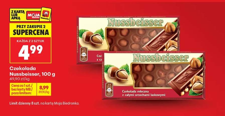 Czekolada gorzka z całymi orzechami laskowymi Nussbeisser