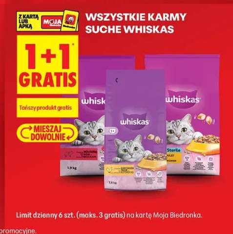 Sucha karma dla kota Whiskas z wołowiną