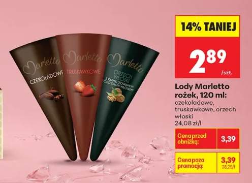 Lody rożek Marletto czekoladowe
