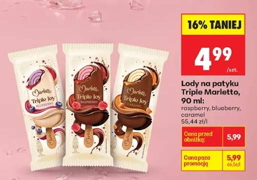 Lody na patyku Marletto Triple Joy blueberry