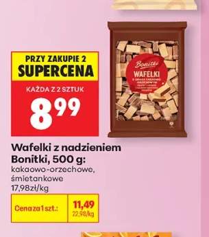 Wafelki z nadzieniem kakaowo-orzechowe Bonitki