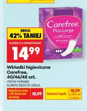 Wkładki higieniczne Carefree 46 szt.