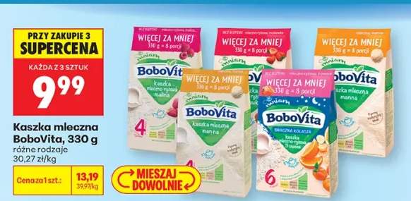 Kaszka mleczno-ryżowa BoboVita 3 owoce