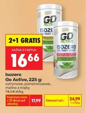 Napój izotoniczny Isozero Go Active cytrynowy