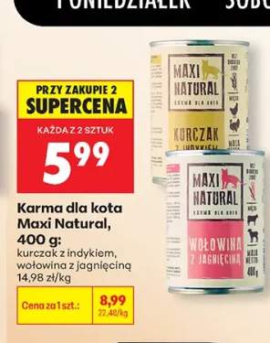 Karma dla kota Maxi Natural wołowina z jagnięciną 400 g
