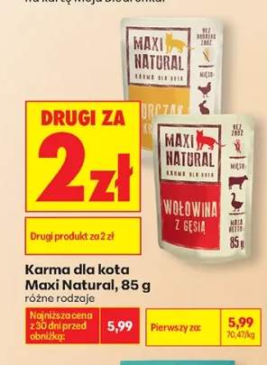 Karma dla kota Maxi Natural wołowina z gęsią 85 g