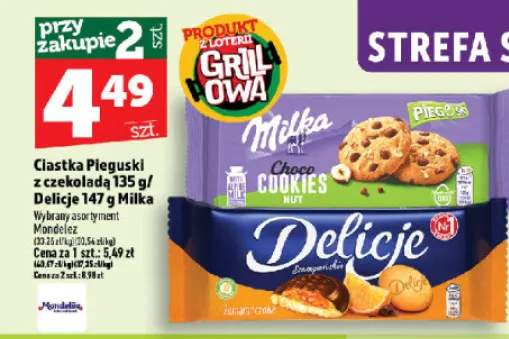 Ciastka Pieguski z czekoladą Milka