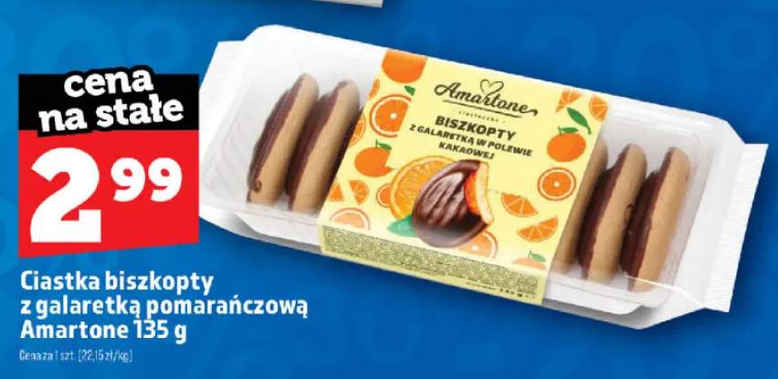 Ciastka biszkopty z galaretką pomarańczową Amartone