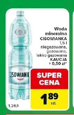 Woda mineralna Cisowianka lekko gazowana