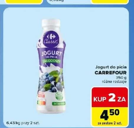 Jogurt do picia Carrefour Classic jagodowy