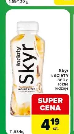 Jogurt pitny typu islandzkiego Skyr Łaciate