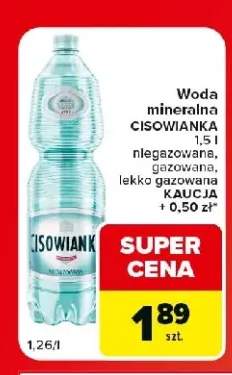Woda mineralna Cisowianka lekko gazowana
