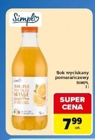 Sok wyciskany pomarańczowy Simpl
