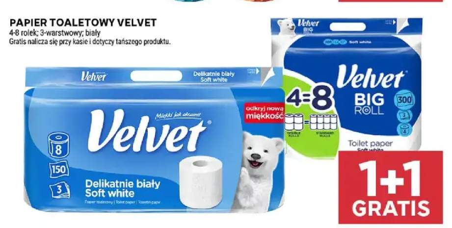 Papier toaletowy Velvet Delikatnie biały Soft white
