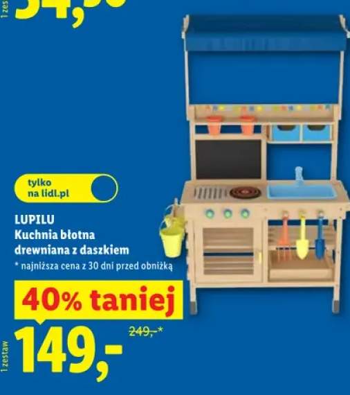 Kuchnia błotna drewniana z daszkiem Lupilu