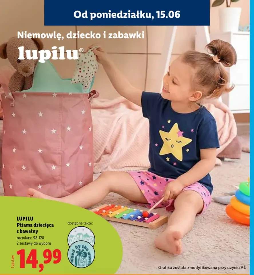 Piżama dziecięca z bawełny Lupilu
