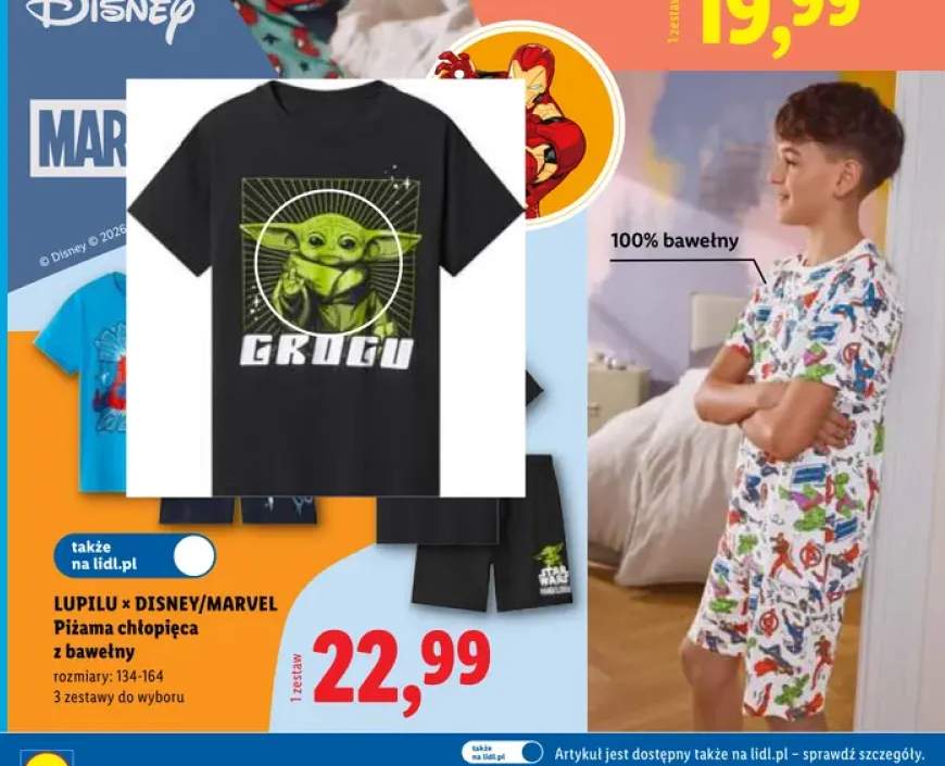 Piżama chłopięca z bawełny Lupilu Star Wars Grogu