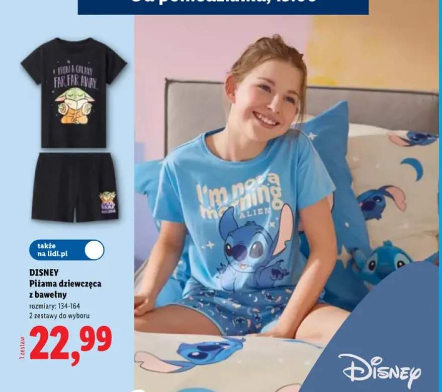 Piżama dziewczęca z bawełny Disney Stitch