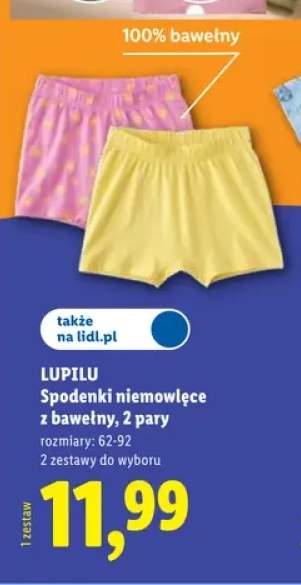 Spodenki niemowlęce z bawełny Lupilu 2-pak