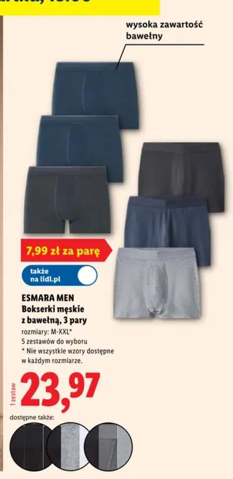 Bokserki męskie Esmara Men 3-pak