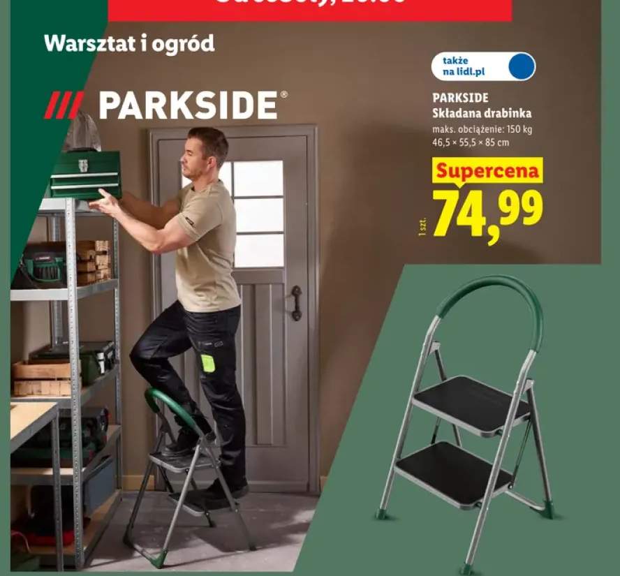 Składana drabinka Parkside