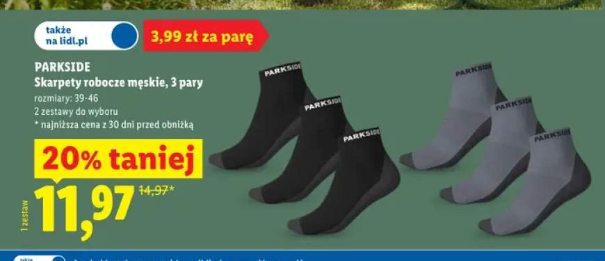 Skarpety robocze męskie Parkside 3-pak
