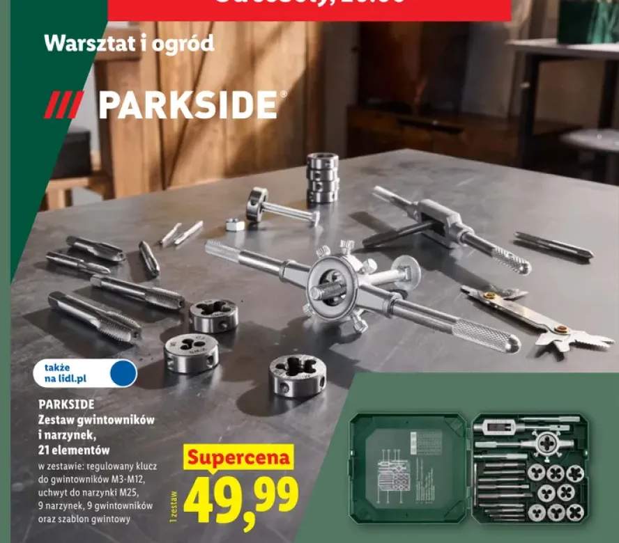 Zestaw gwintowników i narzynek Parkside 21 elementów