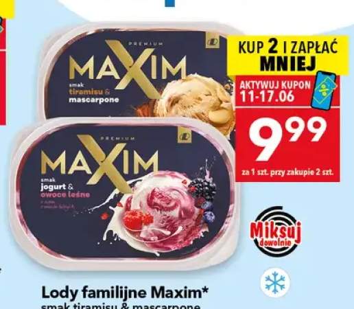 Lody familijne Maxim smak jogurt & owoce leśne