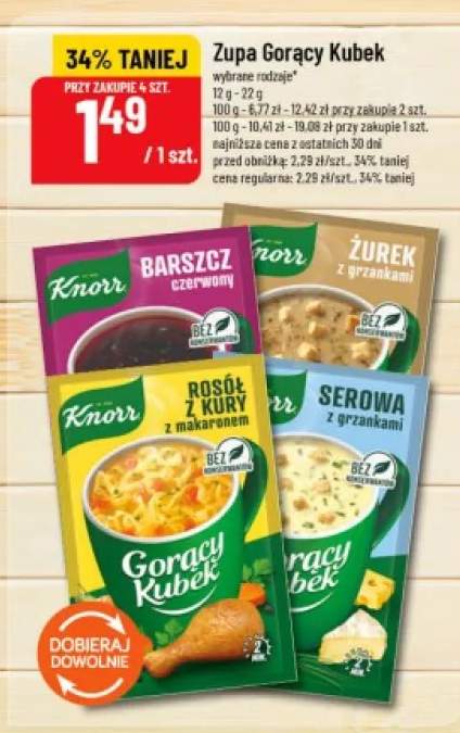 Zupa Rosół z kury z makaronem Gorący Kubek Knorr