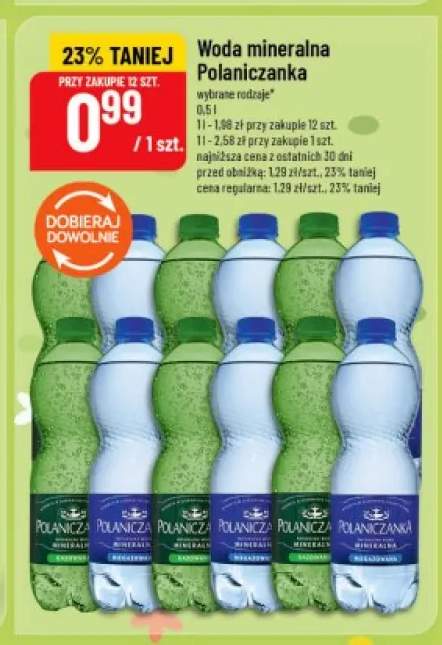 Woda mineralna Polaniczanka lekko gazowana
