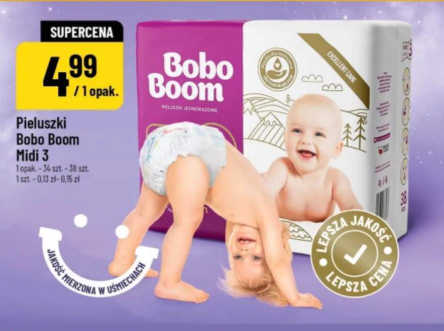 Pieluszki jednorazowe Bobo Boom Midi 3