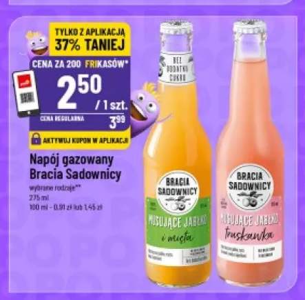 Napój gazowany Bracia Sadownicy Musujące Jabłko Truskawka