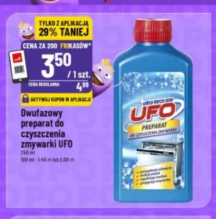 Dwufazowy preparat do czyszczenia zmywarki UFO