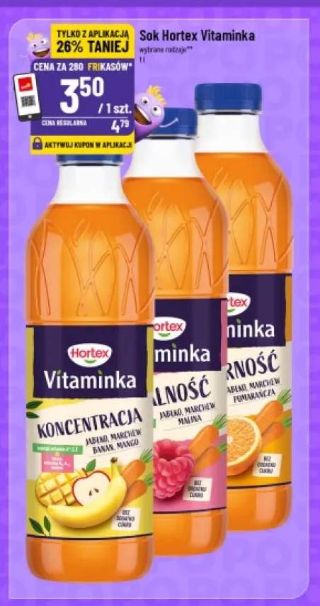 Sok Hortex Vitaminka Jabłko Marchew Pomarańcza