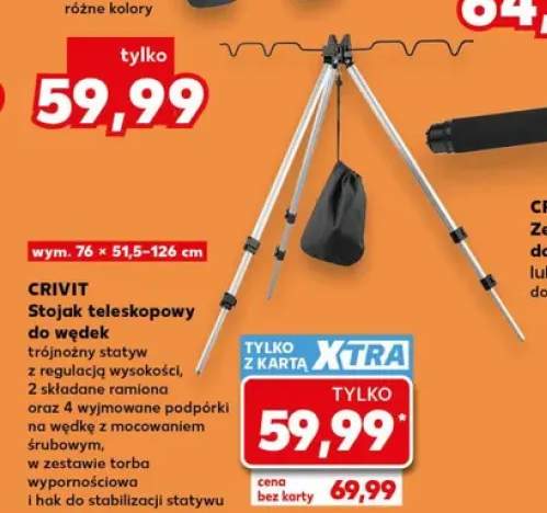 Stojak teleskopowy do wędek Crivit