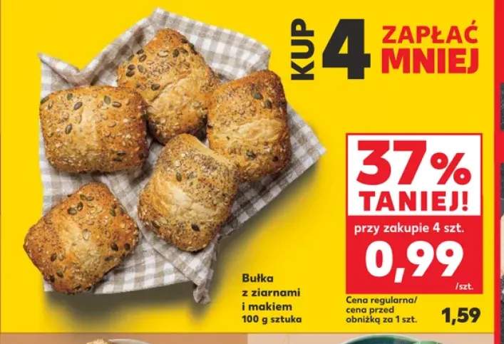 Bułka z ziarnami i makiem
