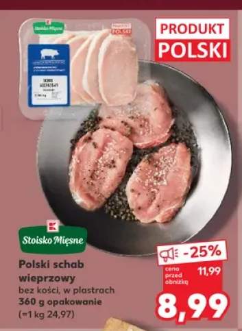 Polski schab wieprzowy bez kości w plastrach Stoisko Mięsne