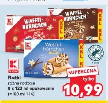 Lody rożki truskawkowo-waniliowe K-Classic