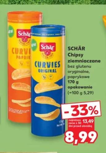 Chipsy ziemniaczane bez glutenu Schär Curvies oryginalne