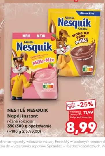 Napój instant Nesquik truskawkowy